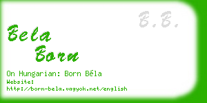 bela born business card
